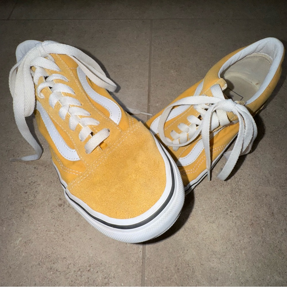 Vans Yellow and White Women's Shoes